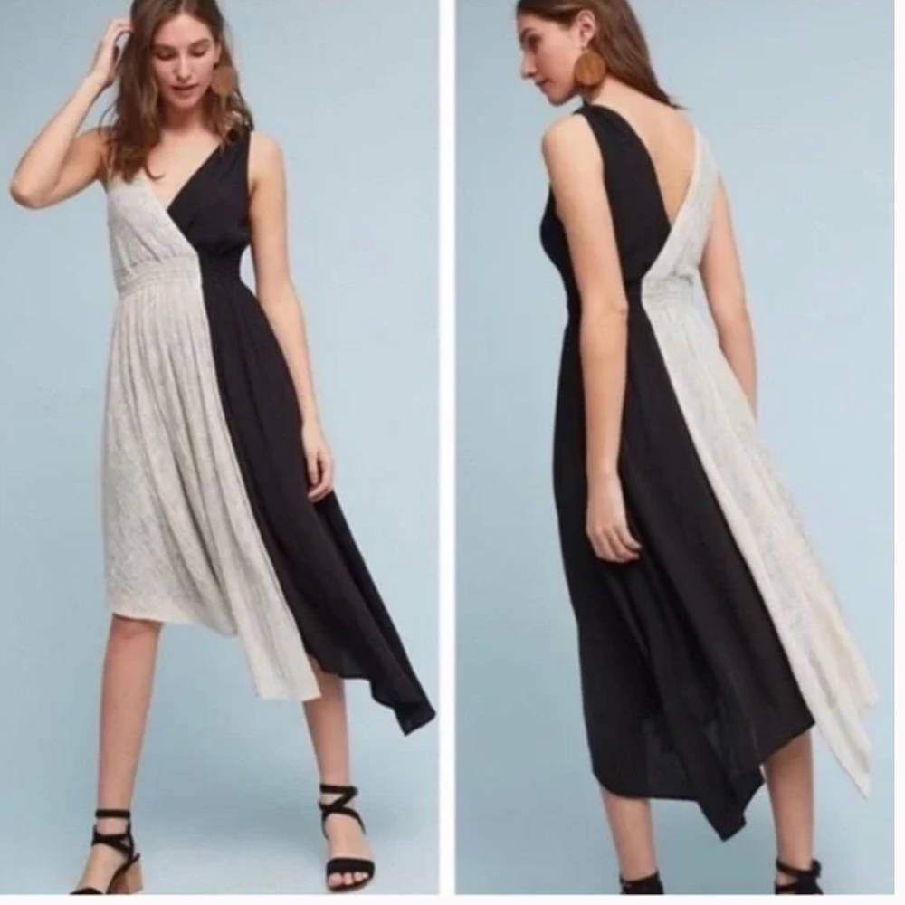 Maeve Anthropologie Elisabel Two-toned Asymmetrical Dress Size Small NWT F2